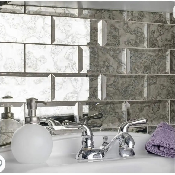7 NEW BOXES of Lustre Beveled Antique Mirror 3" x 6" Glass Subway Wall Tile - Picture 15 of 16